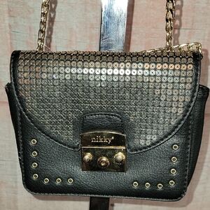 Nikki Black And Gold Crossbody Bag